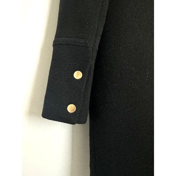 J. Crew Ws Sz 4 Italian Wool Hooded Parka By Nello Gori Black W/Gold Hardware - Picture 7 of 16